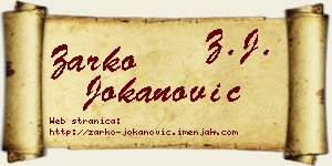 Žarko Jokanović vizit kartica